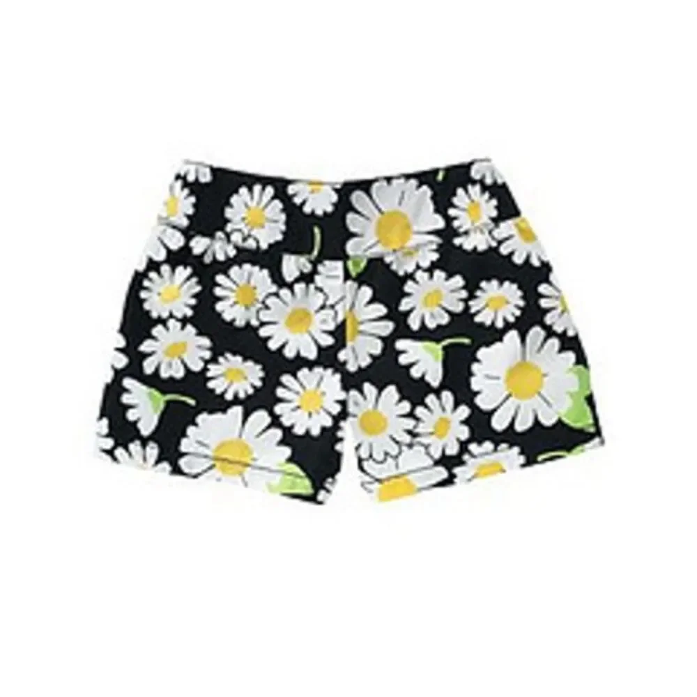 NEW Gymboree Girls Shorts 18-24 2T Lady Daisy Days Black white yellow flower